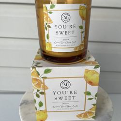 NEW 🍋 Martha Stewart You’re Sweet Lemon Coconut Wax Blend Candle With Essential Oils