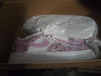 Taylor Swift Eras Inspired Pink & White Sneakers