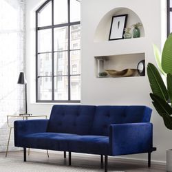 Edenbrook Gilman Futon Sofa Bed- Navy Blue 