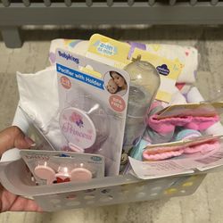 Baby Shower Gift, Girl Basket, 