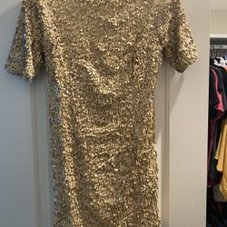 Matte Gold Sequin Dress 