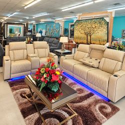 Power 2  piece reclining sofa and loveseat set