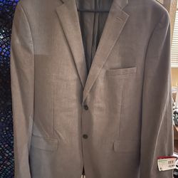 Alfani  46L Mens Top Like New -Grey Suit Jacket 