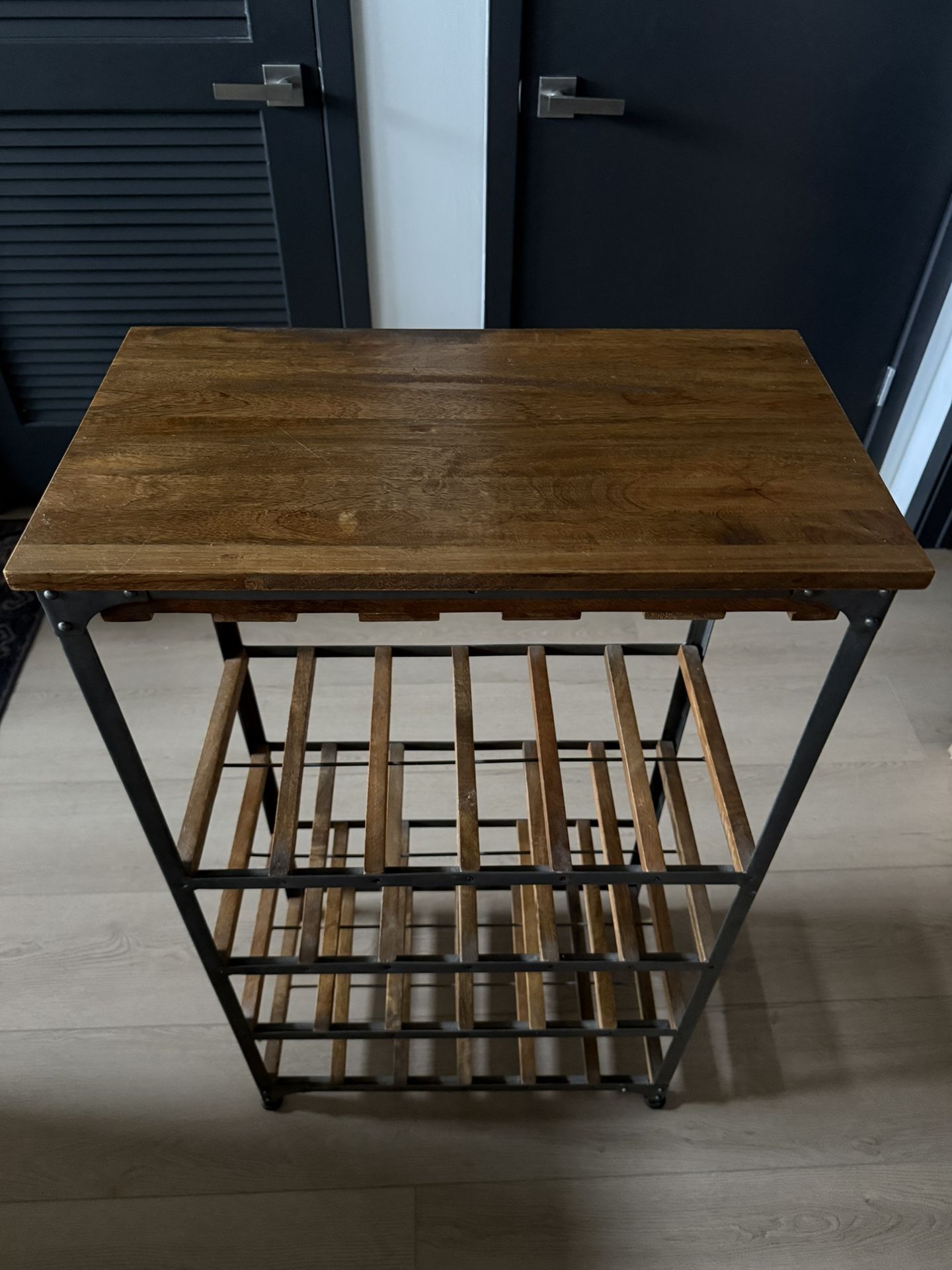 Wine Rack, Industrial Wood & Metal