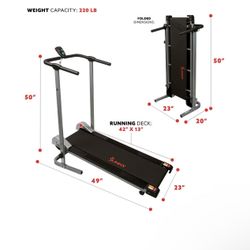 Foldable Manual Treadmill $85