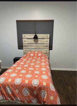 Twin bed with mattress and box