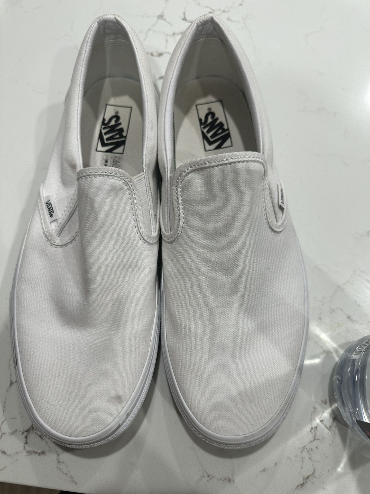 Mens• Size 12 •Vans Classic Slip-On White Shoes