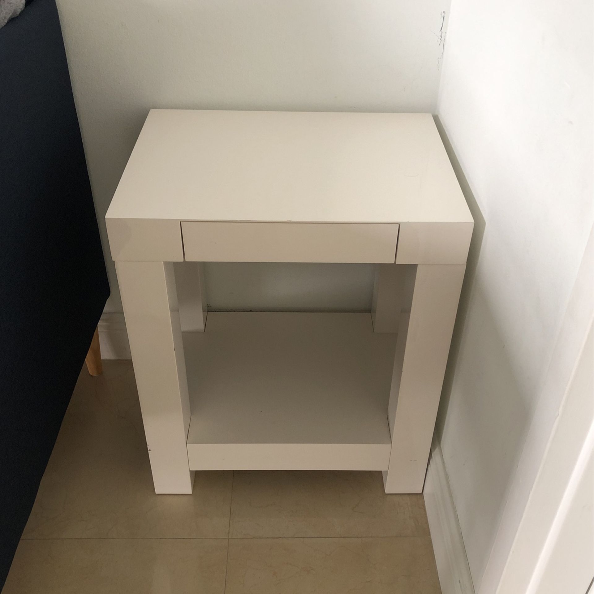 West Elm Parsons side table white