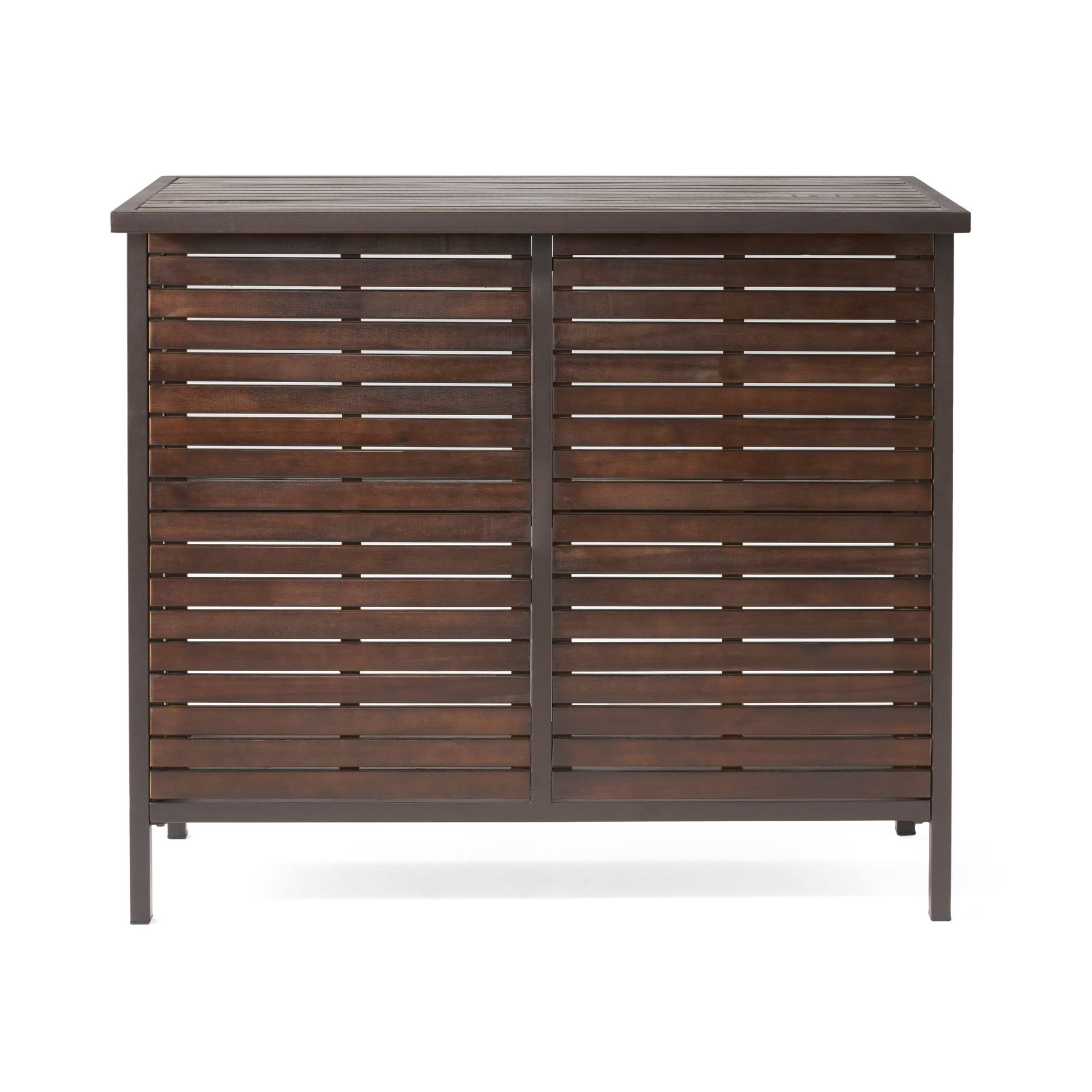Christopher Knight Home Milos Acacia Bar Table, Dark Brown / Rustic Metal