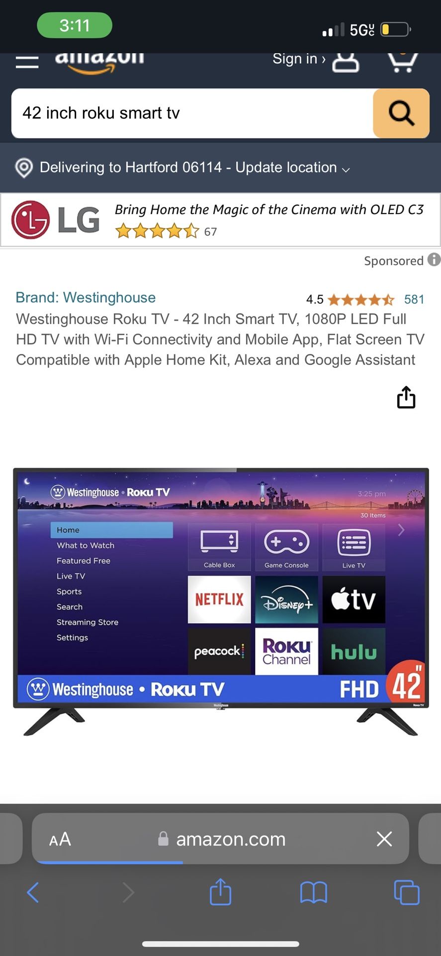 42 Inch Roku TV