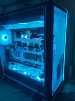 High end custom open loop gaming PC or workstation computer
