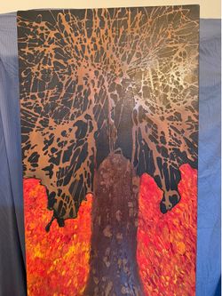 Large Original Zachery A. Taylor Canvas Painting – Abstract Tree Landscape (24" x 48")