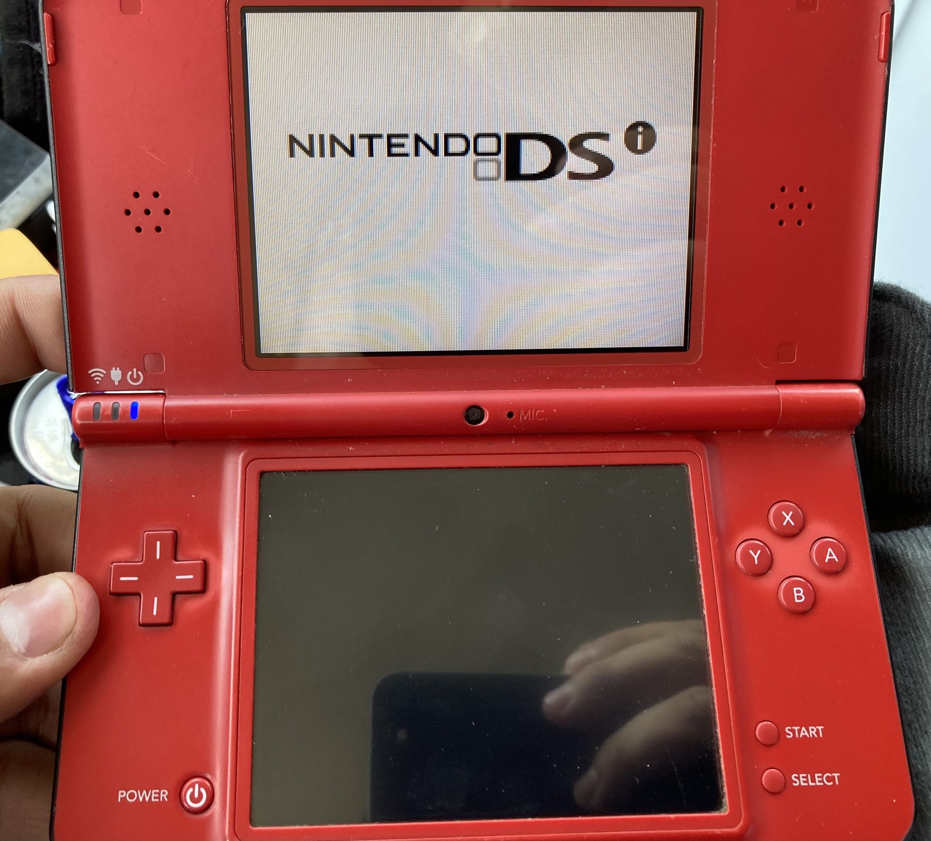 Nintendo DSi XL Missing Battery Cover Broken Bottom Screen.