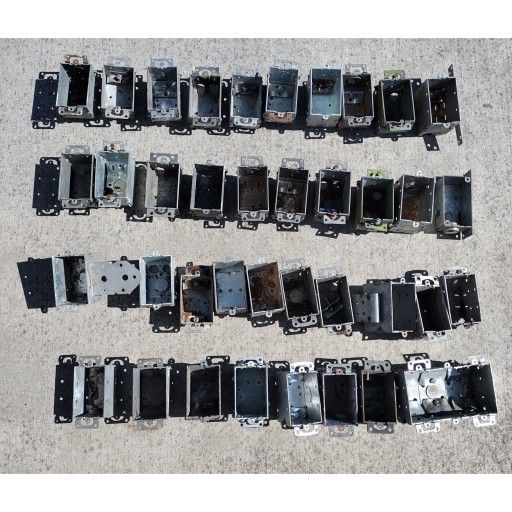 Used Lot Steel Electrical Boxes (Single Gang Deep & Shallow)