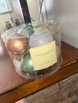 Christian Siriano New York glass ornaments in a set of eight