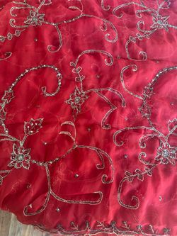 Red sheer fabric tablecloth 36•70 inches