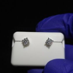 Elegant .50 ctw Moissanite 925 Silver Stud Earrings