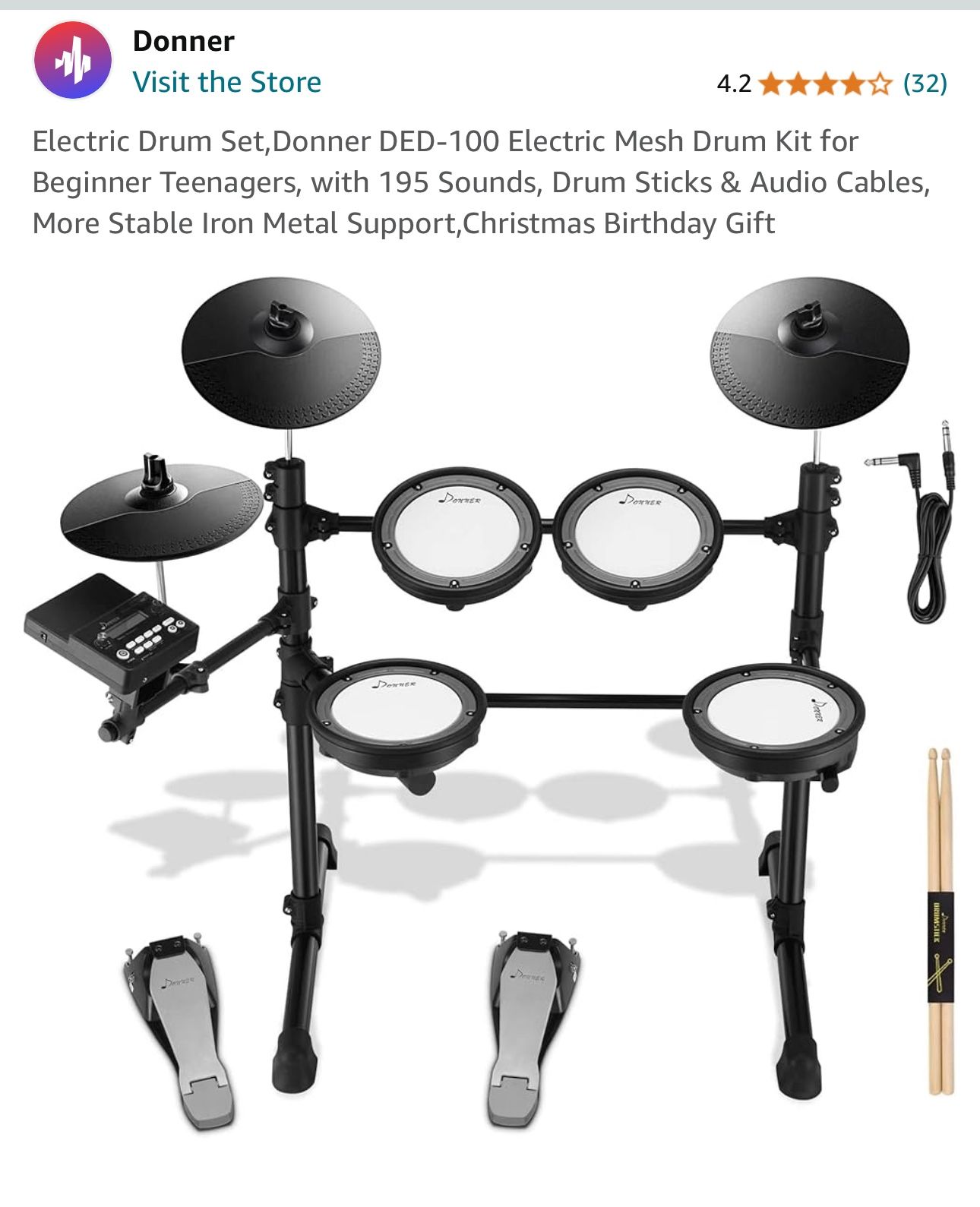 Electric Drum Set by Donner