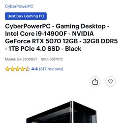 Pc: RTX 5070 And Intel Core I9