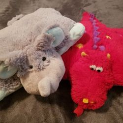 Pillow Pets Pee Wees Elephant & Dragon Plush Animal Pillows. $15 for the set.
