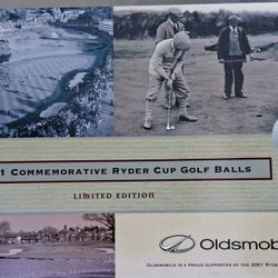 2001 Commemorative Ryder Cup Golf Balls. 
