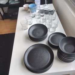 Full set of Glasses and plates