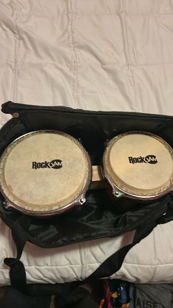 RockJam Bongo Drums with Carry Bag