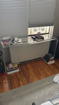 CB2 Peekaboo Acrylic Console 56”