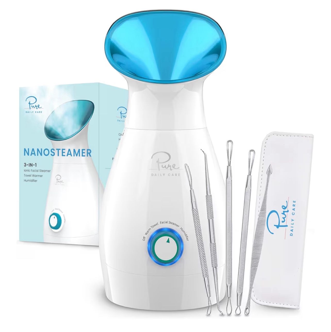 NanoSteamer Large 3-in-1 Nano Ionic Facial Steamer with Precise