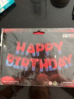 Happy Birthday Spiderman Foil Balloon Banner