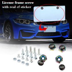 Brand New 4PCS Mugen Racing Car License Plate Carbon Screw Bolt Cap Cover Screw Bolt