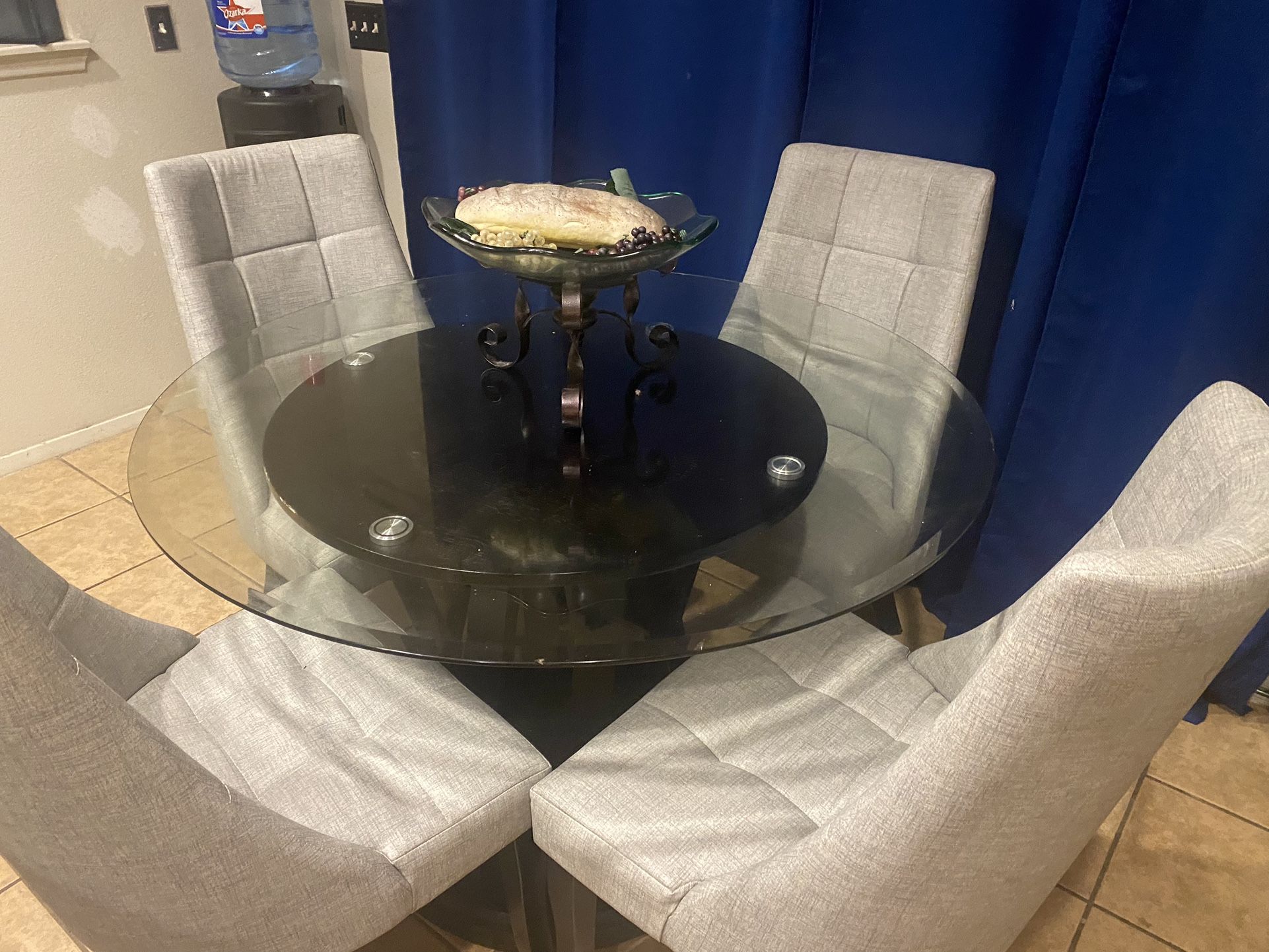 Glass Table With 4 Chairs
