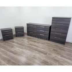 Dresser,  Chest And 2 Nightstands  - Cómoda,  Gavetero Y 2 Mesitas de noche