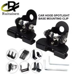 Hood mount brackets for LED pod lights set of 2 black
