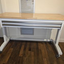 Adjustable Solid Wood Work Table