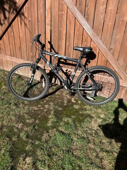 Black Mountain Bike with Front Suspension
