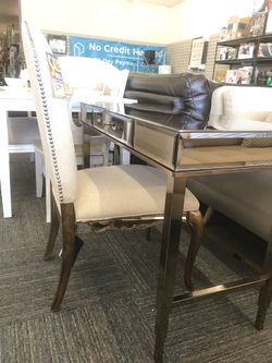 Mirrored desk and chair