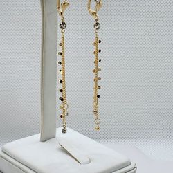 Brand New Brazilian 18k Gold Filled Beaded Gemstone Earrings 