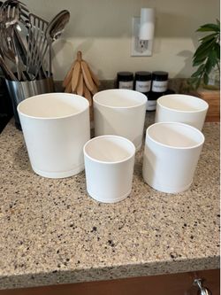 Set of 5 plastic pots planter succulent plant garden
