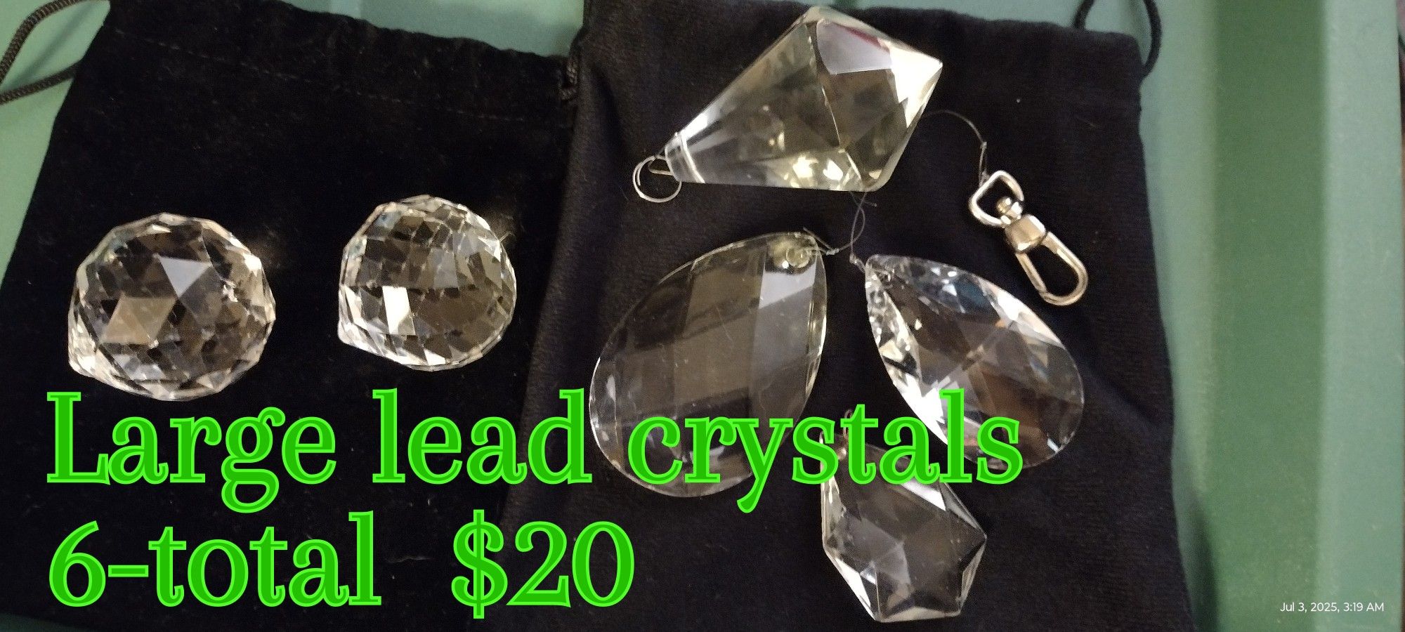 6-Total Large Lead Crystals Vintage