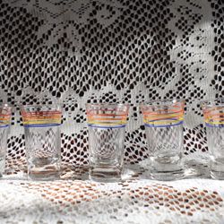 Vintage Rainbow Shot Glasses Set Of 5