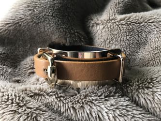 Leather Tan Golden Bracelet