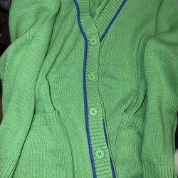 Pink Lily Sweater Green/blue Size Large 