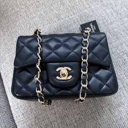 CHANEL Classic Mini Flap Bag – Black Lambskin with Gold Hardware