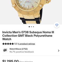 INVICTA SUBAQUA  NOMA SWISS MADE