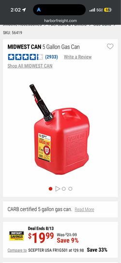 5 gallon gas containers