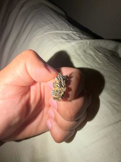 Cross gold nugget rings