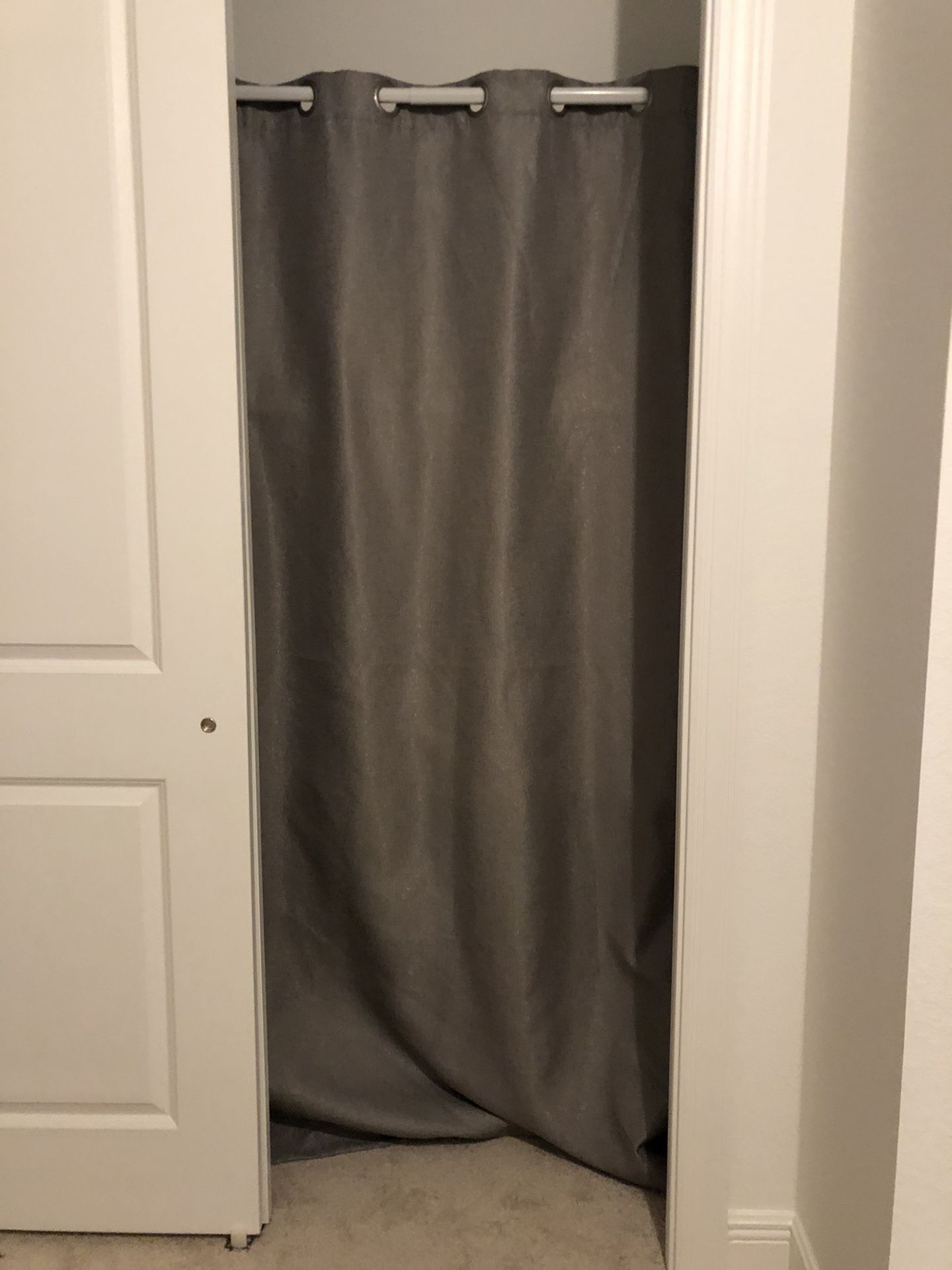 2 Light gray curtain panels with hints of metallic 52inx84in