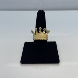 10K Gold Rind Crown Sign New 