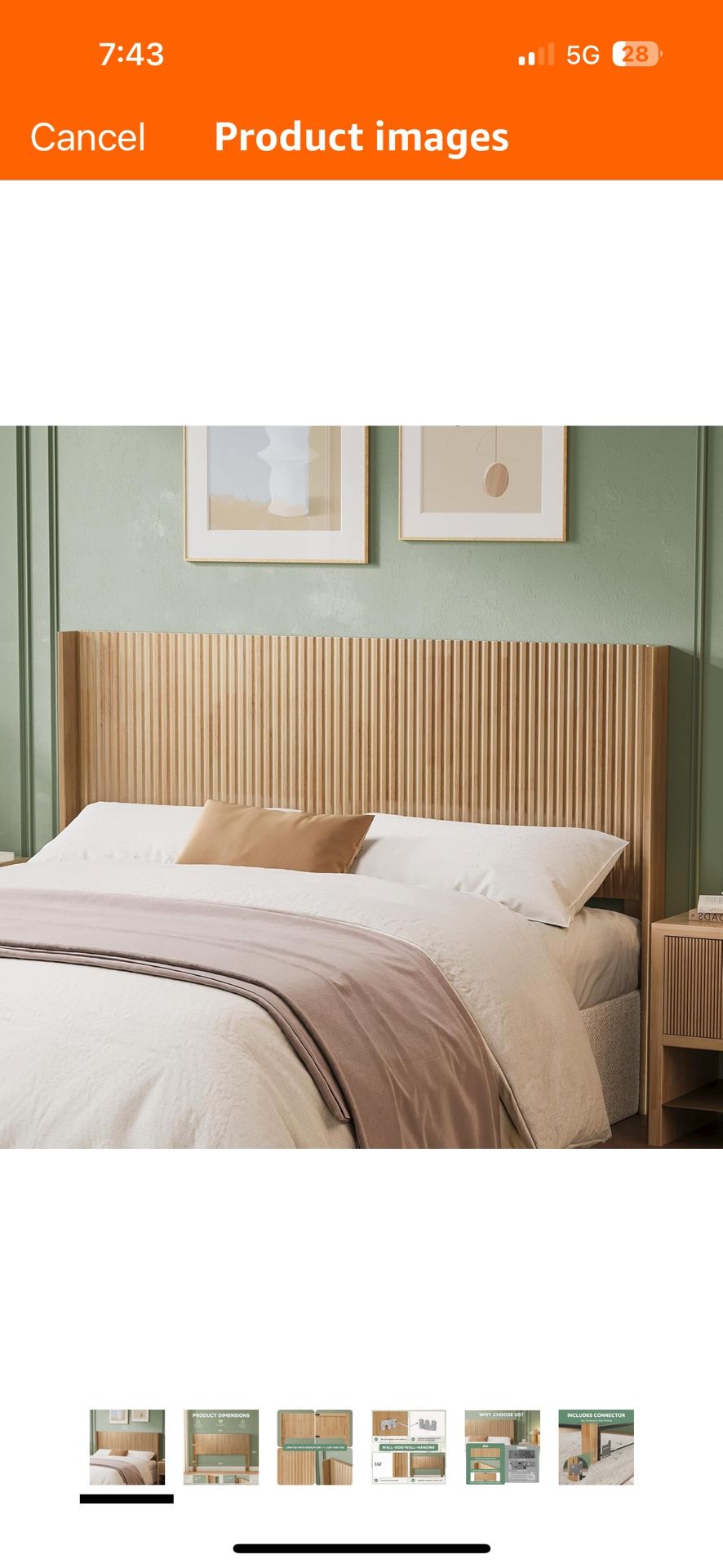 New, Wood Headboard Queen Size, 64.6" Wide Wooden Queen Headboard Only